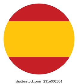 Spain flag in circle shape. Flag of Spain in circle shape 	