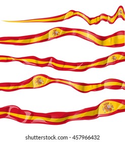 spain flag collaction horizontal on white background