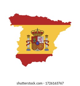 Spain Flag country of Europe, European map illustration, vector isolated on white background