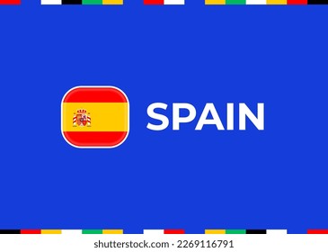 spain flag euro, european  football 2024 tournament.