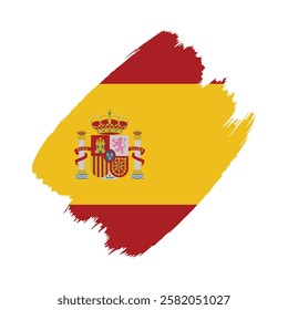 Spain flag in a flat grunge vector design background
