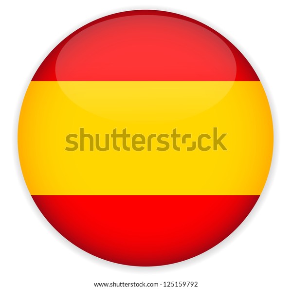 スペイン国旗の光沢のあるボタン ベクター画像 のベクター画像素材 ロイヤリティフリー