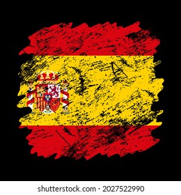 spain flag grunge brush background. Old Brush flag vector illustration. abstract concept of national background.