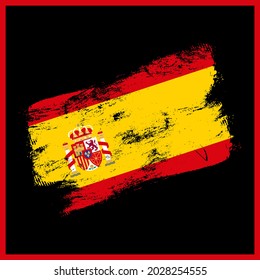 spain flag grunge brush background. Old Brush flag vector illustration. abstract concept of national background.