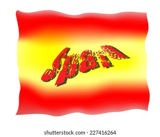 spain flag with grunge text  - EPS 10 vector