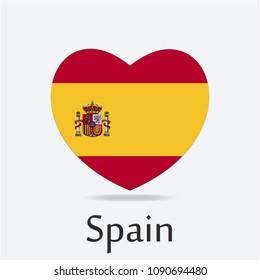Spain Flag in Heart Shape