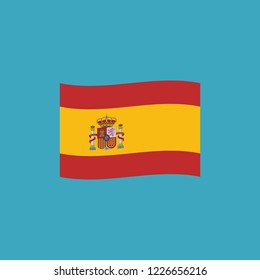 Spain flag icon in flat design. Independence day or National day holiday concept.
