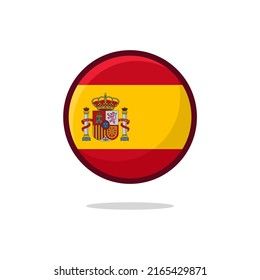 Spain Flag Icon. Spain Flag flat style isolated on a white background - stock vector.