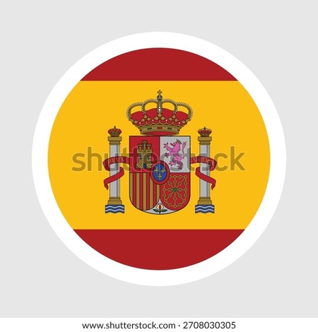 Spain Flag Icon – Red Yellow with Coat of Arms