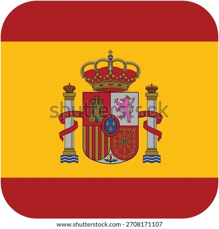 Spain Flag Icon – Red Yellow Red with Coat of Arms