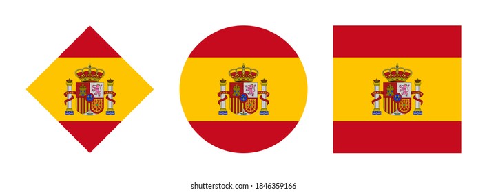 spain flag icon set. vector illustration isolated on white background