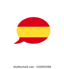 Spain flag icon. speech bubble vector eps10
