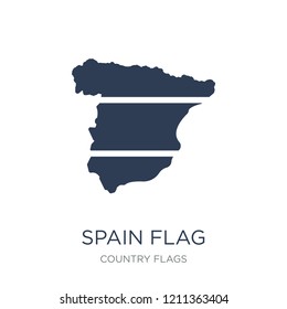 Spain flag icon. Trendy flat vector Spain flag icon on white background from Country Flags collection, vector illustration can be use for web and mobile, eps10