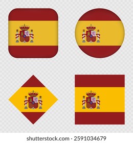 Spain Flag Icons Pack. Vector illustration.
