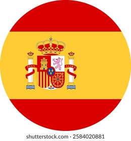 Spain flag illustrator country flags round symbol nation 