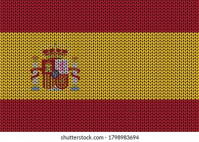 Bandera de España en el tejido para la temporada invernal