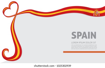 spain flag and love ribbon