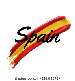 Spain flag made from paint strokes. Vector logos on white background