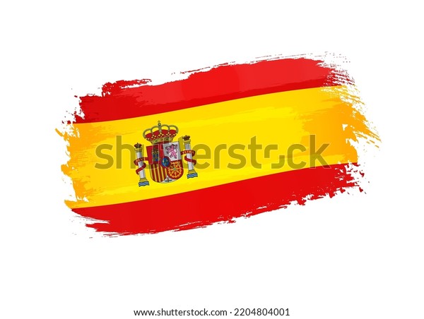 Spain Flag Made Textured Brush Stroke Stock Vector (Royalty Free ...