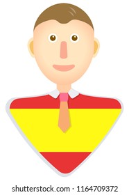 Spain flag man icon