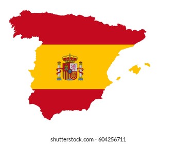 Spain flag map.