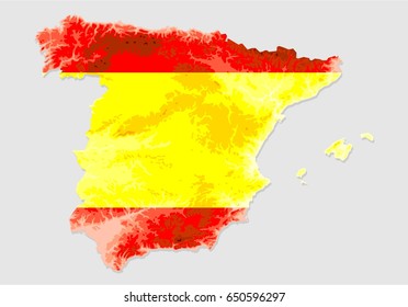 Spain flag map