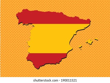 spain flag and map Country shape idea design