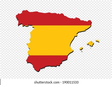 spain flag and map Country shape idea design