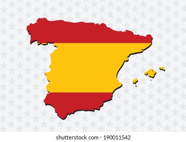 spain flag and map Country shape idea design