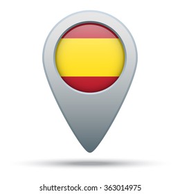 Spain flag map pointer