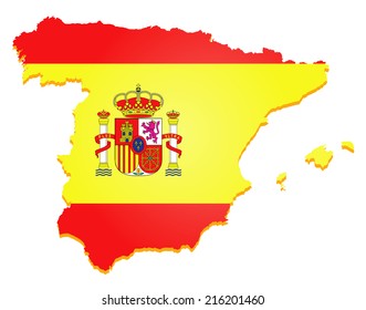 Spain Flag Map Vector Stock Vector (royalty Free) 216201460 