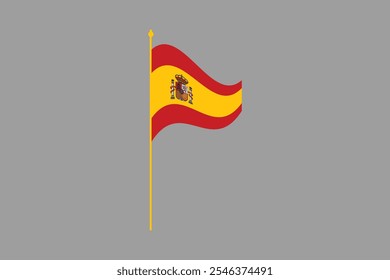 Spain flag, The flag of Spain, Flag of Spain national country symbol illustration Vector, Rectangle Spain flag illustration, Flat vector illustration
