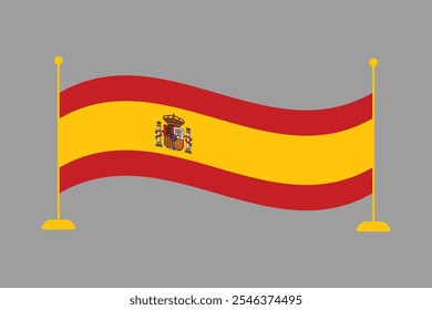 Spain flag, The flag of Spain, Flag of Spain national country symbol illustration Vector, Rectangle Spain flag illustration, Flat vector illustration
