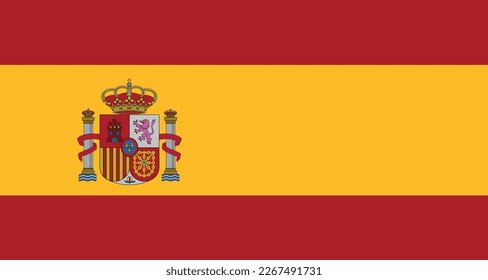 Spain flag national emblem graphic element Illustration template design
