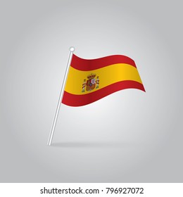 Spain flag. The national flag of Spain on a pole. The waving flag. The sign and symbol of the country. Realistic vector on white.
3dartbannerbarcelonacloseupcolorconceptcountrydesigndrawnespanolflagfl