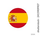Spain flag with official colors and proportion correctly. National flag of Spain symbol. Vector illustration