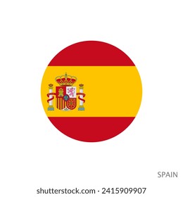 Spain flag with official colors and proportion correctly. National flag of Spain symbol. Vector illustration