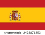 Spain flag official isolated on png or transparent background vector illustration.  