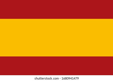 Spain Flag. Official National Flag Of A Sovereign State, Constitutional Monarchy Of Spain. Texture Map Flat Icon. Vector Illustration