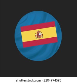 Bandera de España en ilustración vectorial de fondo negro