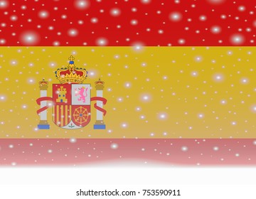 spain flag on christmas background