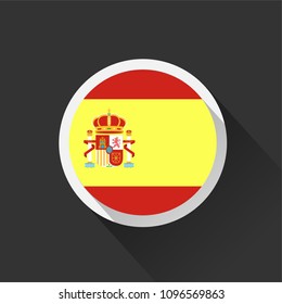 Spain flag on dark background. 