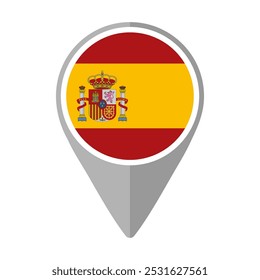 Spain Flag on Location Pin