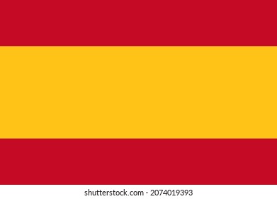 Spain Flag - Original Colors And Proportions. Vector Illustration EPS 10.