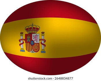 Spain Flag Oval Sphere - Spanish National Emblem with Coat of Arms