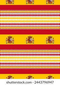 spain flag pattern design. rhombus background. vector illustration