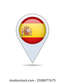 Spain - flag pin for map. Vector illustration.