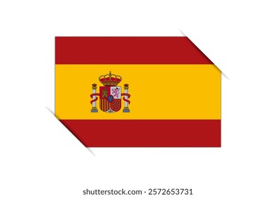 Spain flag - rectangle colorful flag representing a country cultural identity and heritage. The essence of national pride and unity. Attached by the corners in a paper album