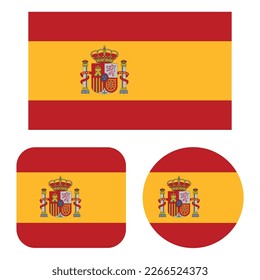 Spain Flag In Rectangle Square And Circle Vectorart