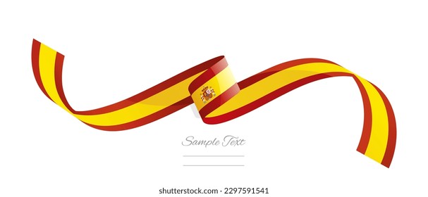 Spain flag ribbon vector illustration. Spain flag ribbon on abstract isolated on white color background